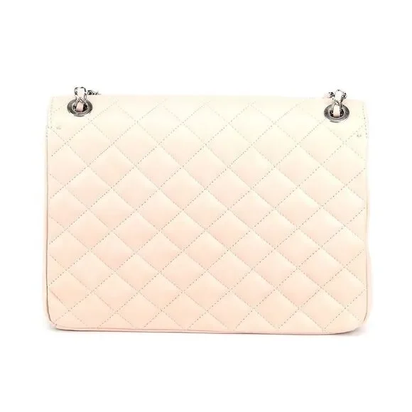 Borse in Pelle Large Crossbody Quilted Flap Bag Pale Pink - Picture 6 of 6